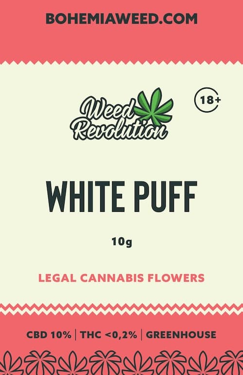 WEED REVOLUTION WHITE PUFF GREENHOUSE CBD 10% a THC 0,2% 10g 