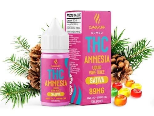 Canapuff THC Liquid 89mg Amnesia 30ml