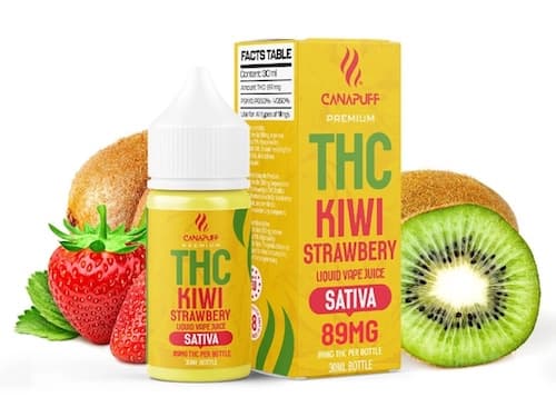 Canapuff THC Liquid 89mg Kiwi Strawberry 30ml