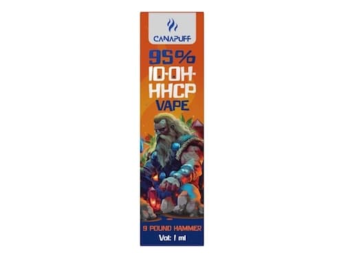 Canapuff vape pen 9 Pound Hammer 95% 10-OH-HHCP Jednorazovka 1ml